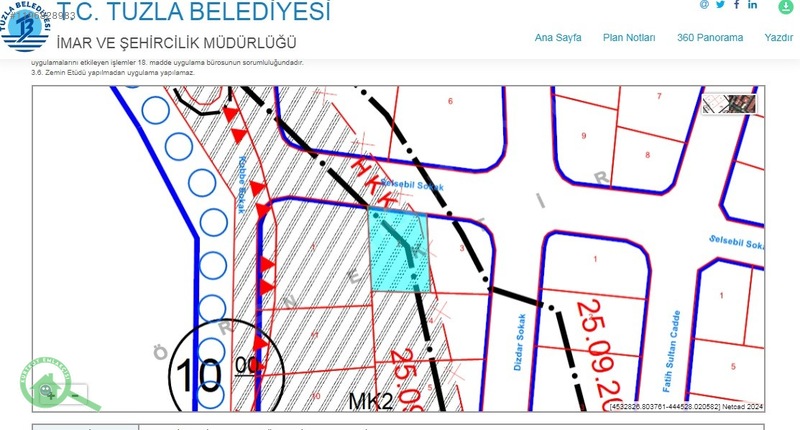 İstanbul Tuzla Orhanlı Fatih'te Satılık 147 M2 Müstakil Arsa