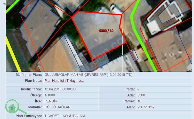 İstanbul Pendik Güllübağlarda Satılık 236 M2 Ticari Konut Arsası
